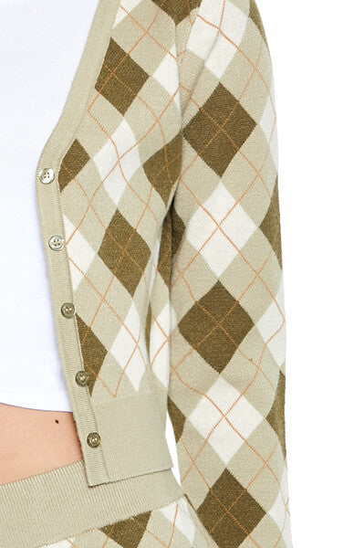 Argyle Cardigan Sweater - Image 3