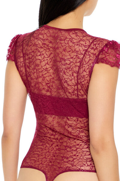 Sheer Lace Thong Bodysuit - Image 4